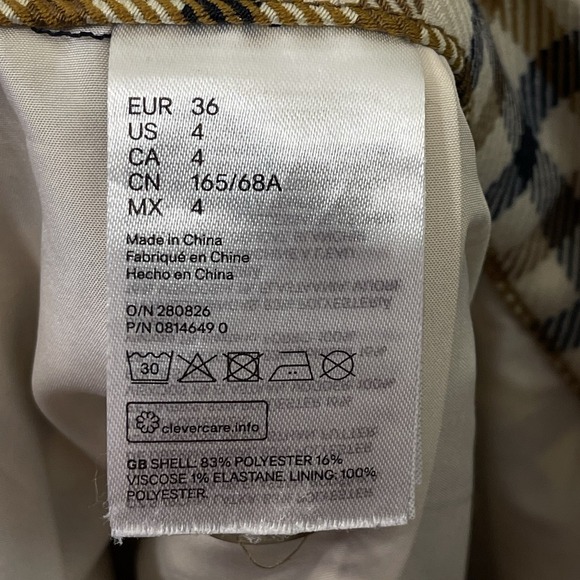 H&M Plaid Button Miniskirt Lined Brown Black Beige Preppy Academia Size 4 - Picture 7 of 7